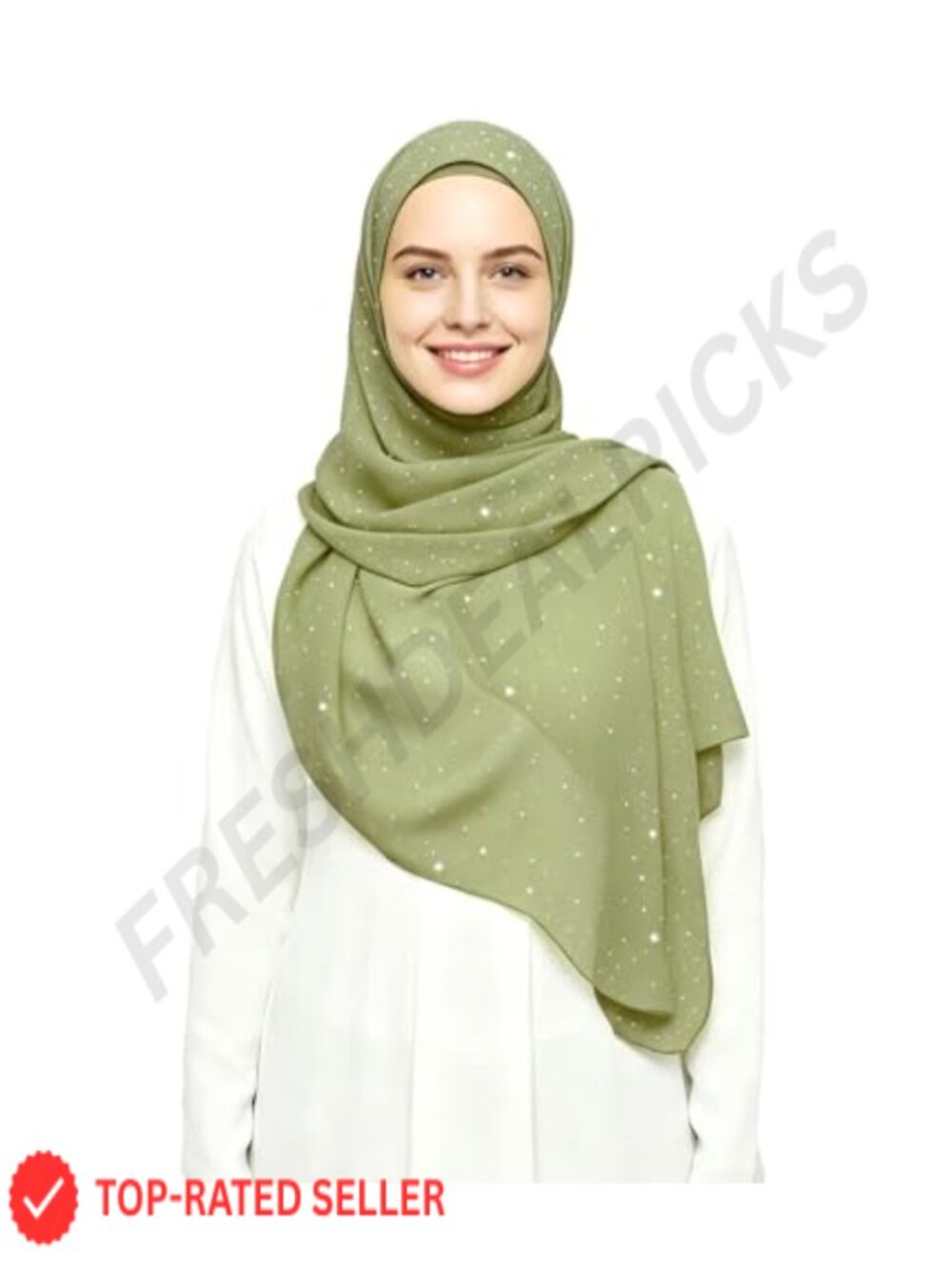 Sparkle Shimmer Gold Glitter Chiffon Hijab Head Scarf Shawl Wrap Lightweight